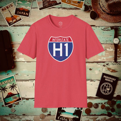 Signs of Wanderlust, Interstate H1, Hawaii T-Shirt Heather Red / S