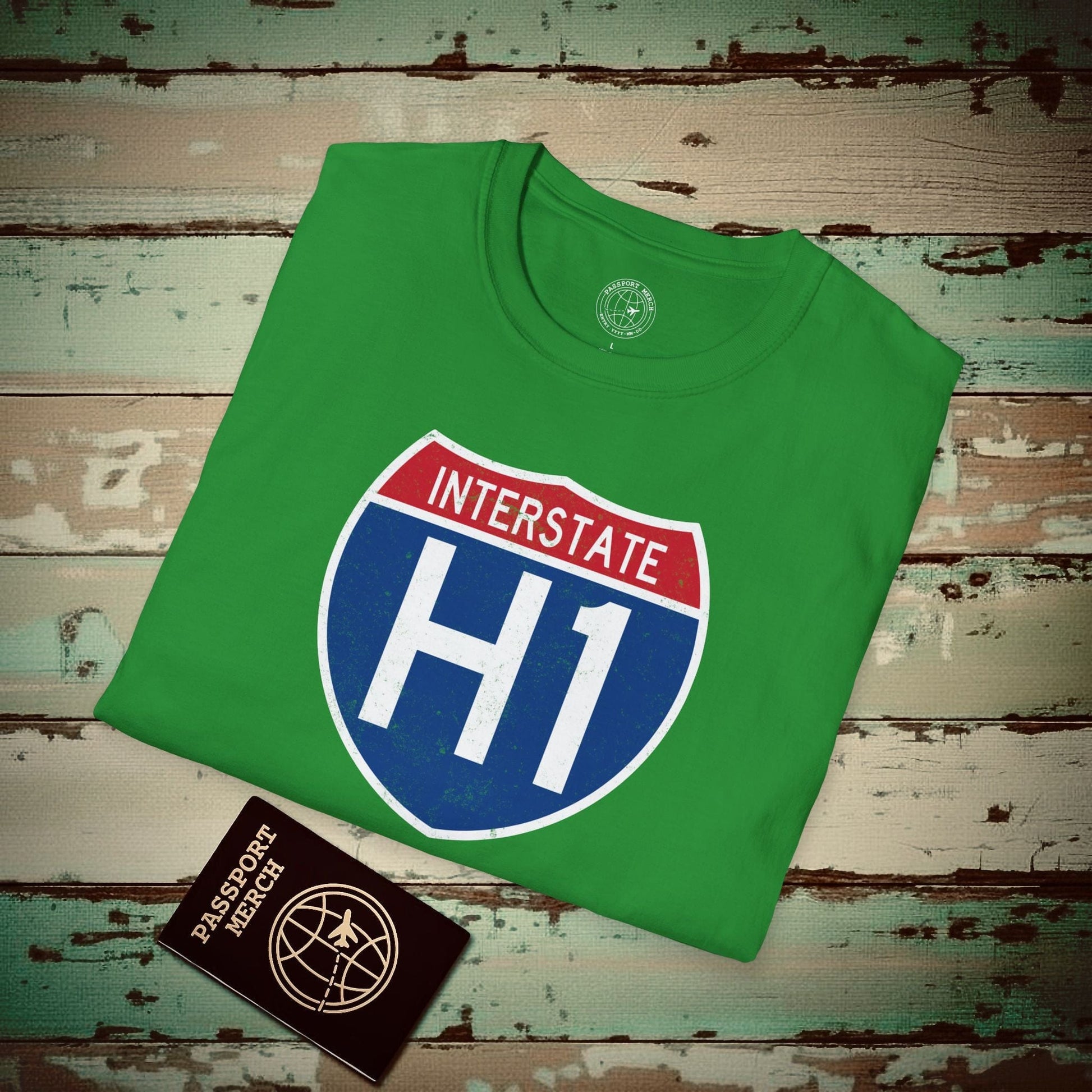 Signs of Wanderlust, Interstate H1, Hawaii T-Shirt Irish Green / S
