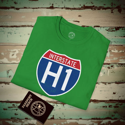 Signs of Wanderlust, Interstate H1, Hawaii T-Shirt Irish Green / S
