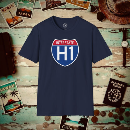 Signs of Wanderlust, Interstate H1, Hawaii T-Shirt Navy / S