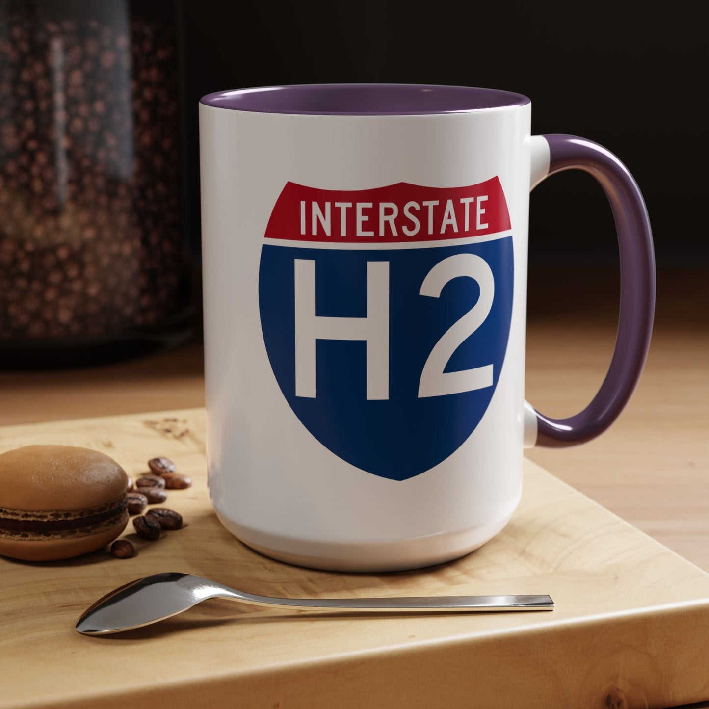 Signs of Wanderlust, Interstate H2, Hawaii 15oz Mug Purple / 15oz