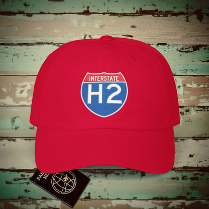 Signs of Wanderlust, Interstate H2, Hawaii Embroidered Hat Cranberry / One size