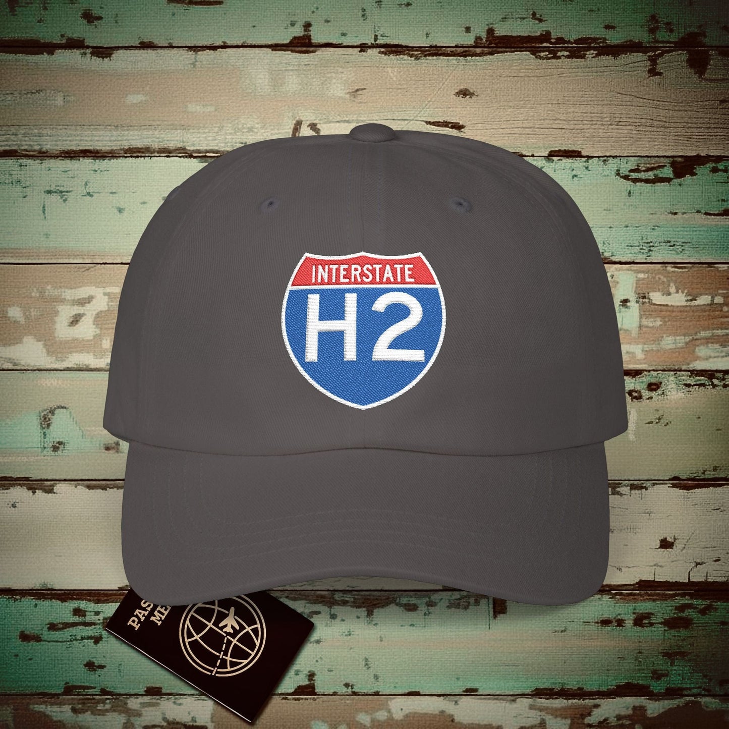 Signs of Wanderlust, Interstate H2, Hawaii Embroidered Hat Dark Grey / One size