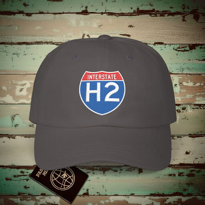 Signs of Wanderlust, Interstate H2, Hawaii Embroidered Hat Dark Grey / One size