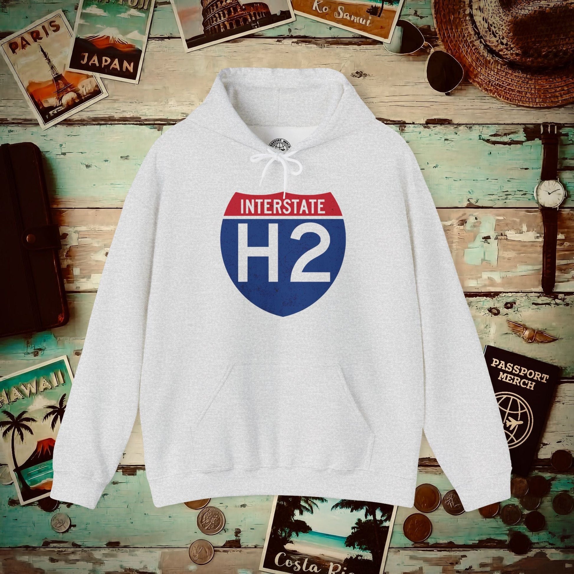 Signs of Wanderlust, Interstate H2, Hawaii Hoodie Ash / S