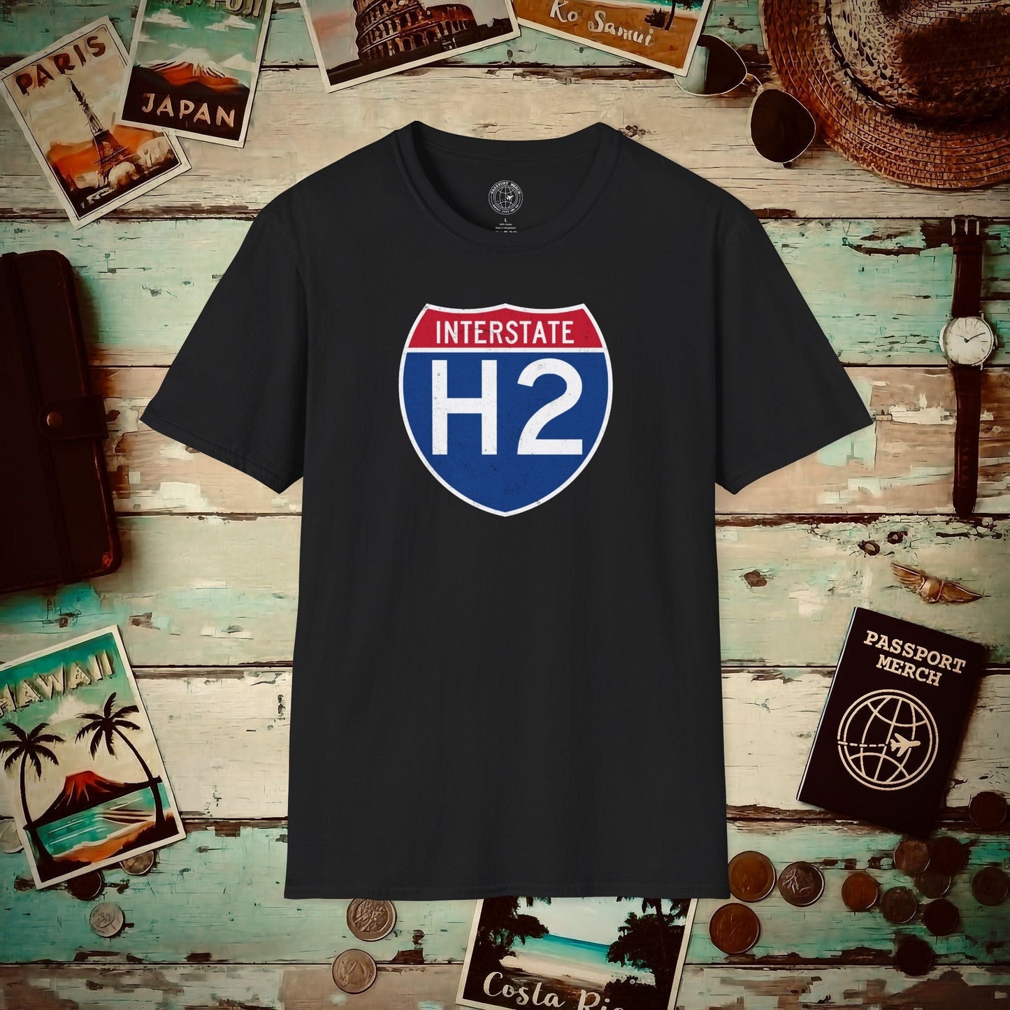 Signs of Wanderlust, Interstate H2, Hawaii T-Shirt Black / S