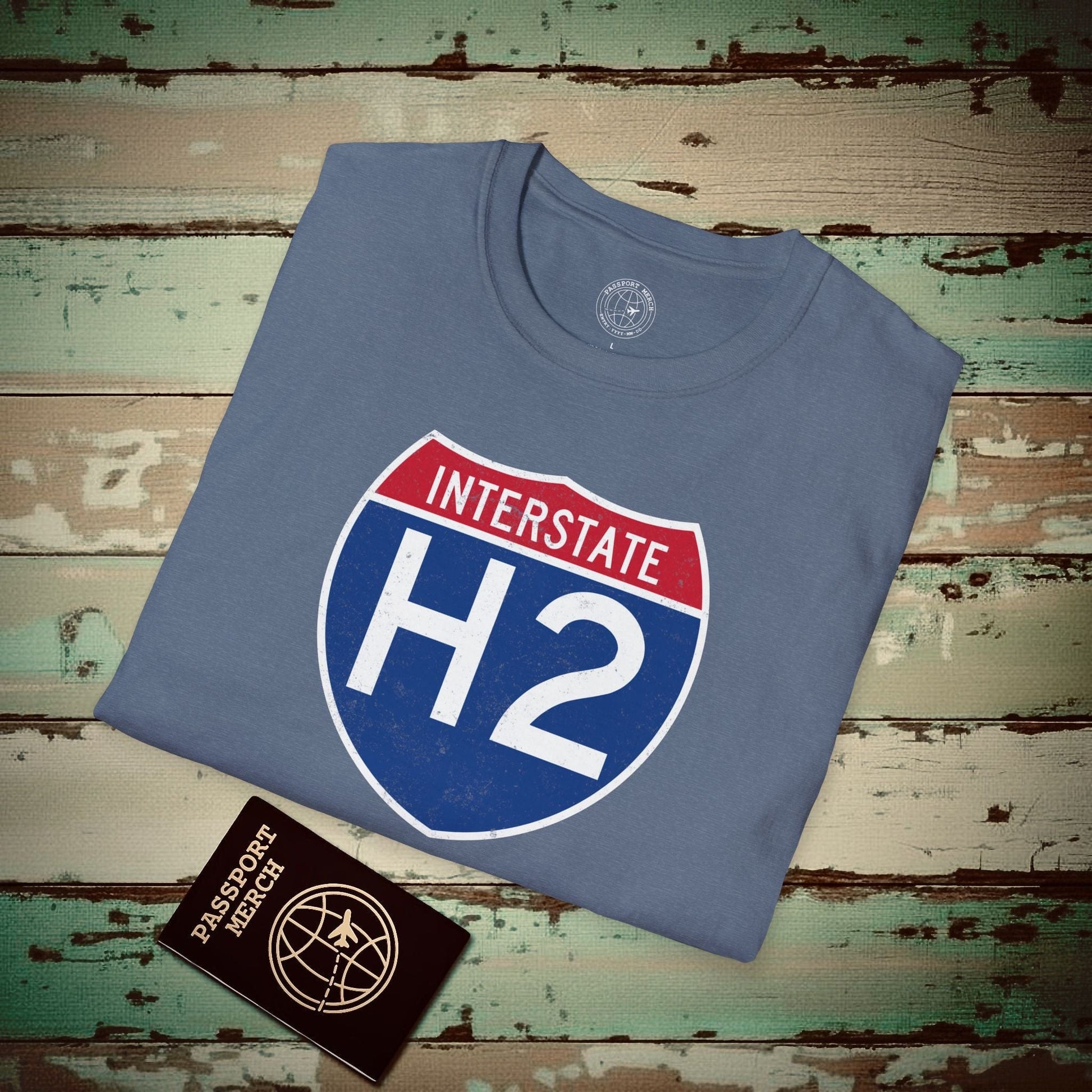 Signs of Wanderlust, Interstate H2, Hawaii T-Shirt Heather Indigo / S