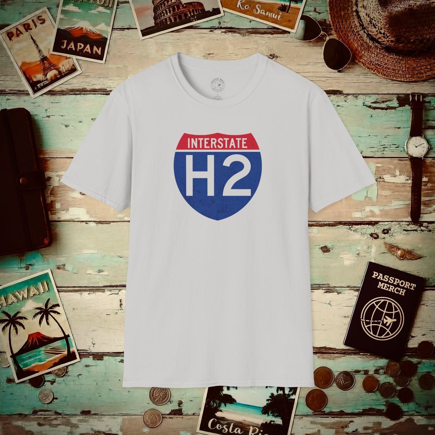 Signs of Wanderlust, Interstate H2, Hawaii T-Shirt Ice Grey / S