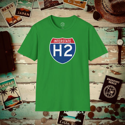 Signs of Wanderlust, Interstate H2, Hawaii T-Shirt Irish Green / S