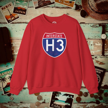 Signs of Wanderlust, Interstate H3, Hawaii Crewneck Red / S