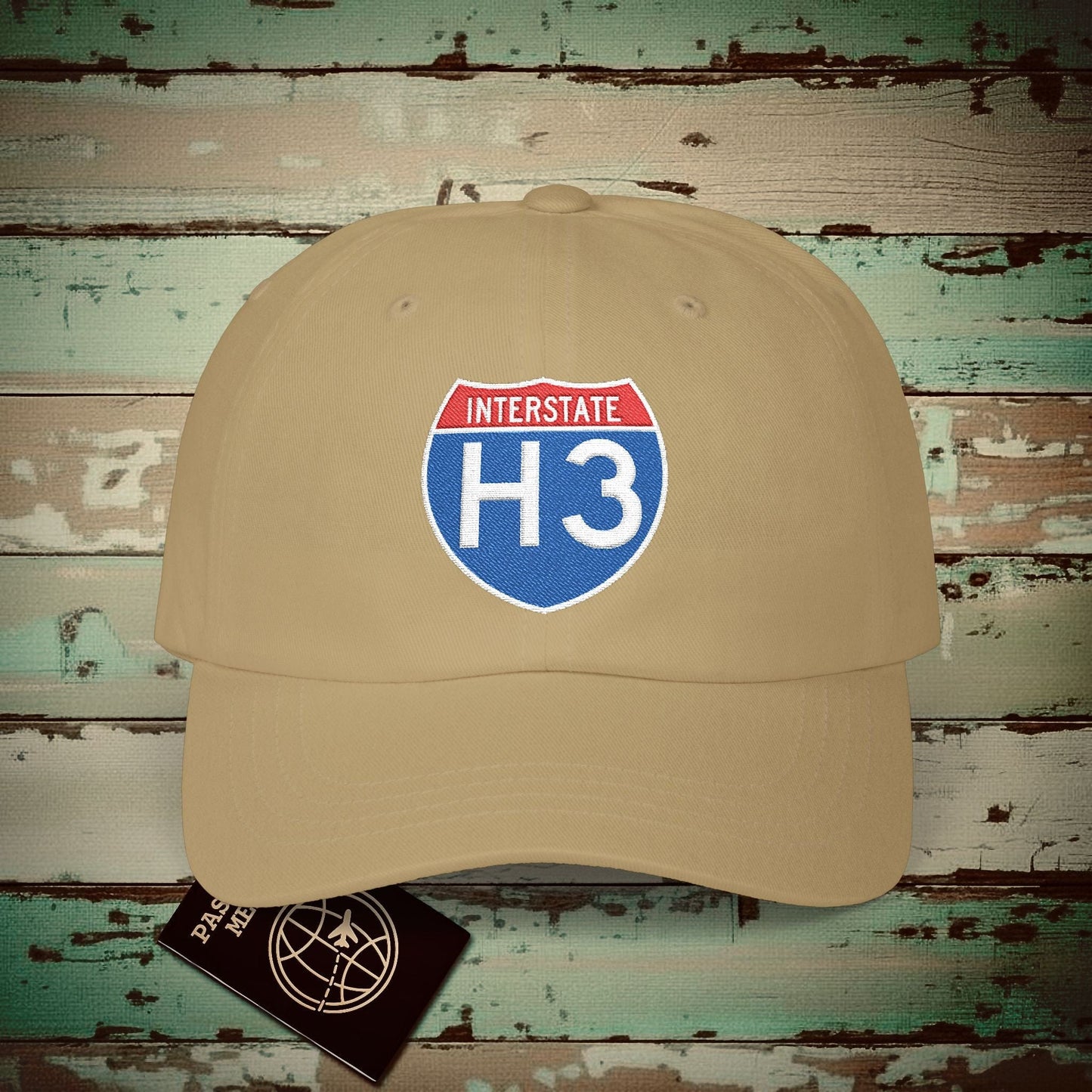 Signs of Wanderlust, Interstate H3, Hawaii Embroidered Hat Khaki / One size