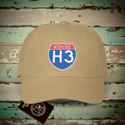 Signs of Wanderlust, Interstate H3, Hawaii Embroidered Hat Khaki / One size