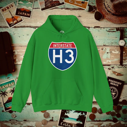 Signs of Wanderlust, Interstate H3, Hawaii Hoodie Irish Green / S