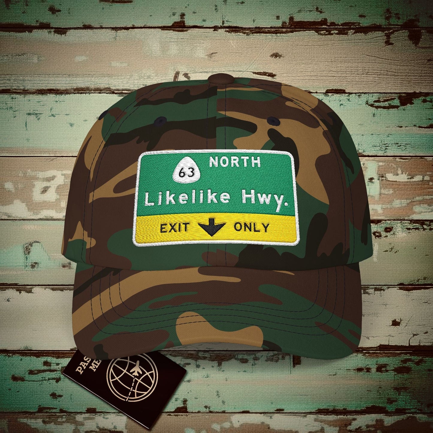 Signs of Wanderlust, Likelike Highway, Exit Only, Hawaii Hat Green Camo / One size