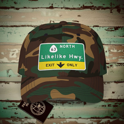 Signs of Wanderlust, Likelike Highway, Exit Only, Hawaii Hat Green Camo / One size