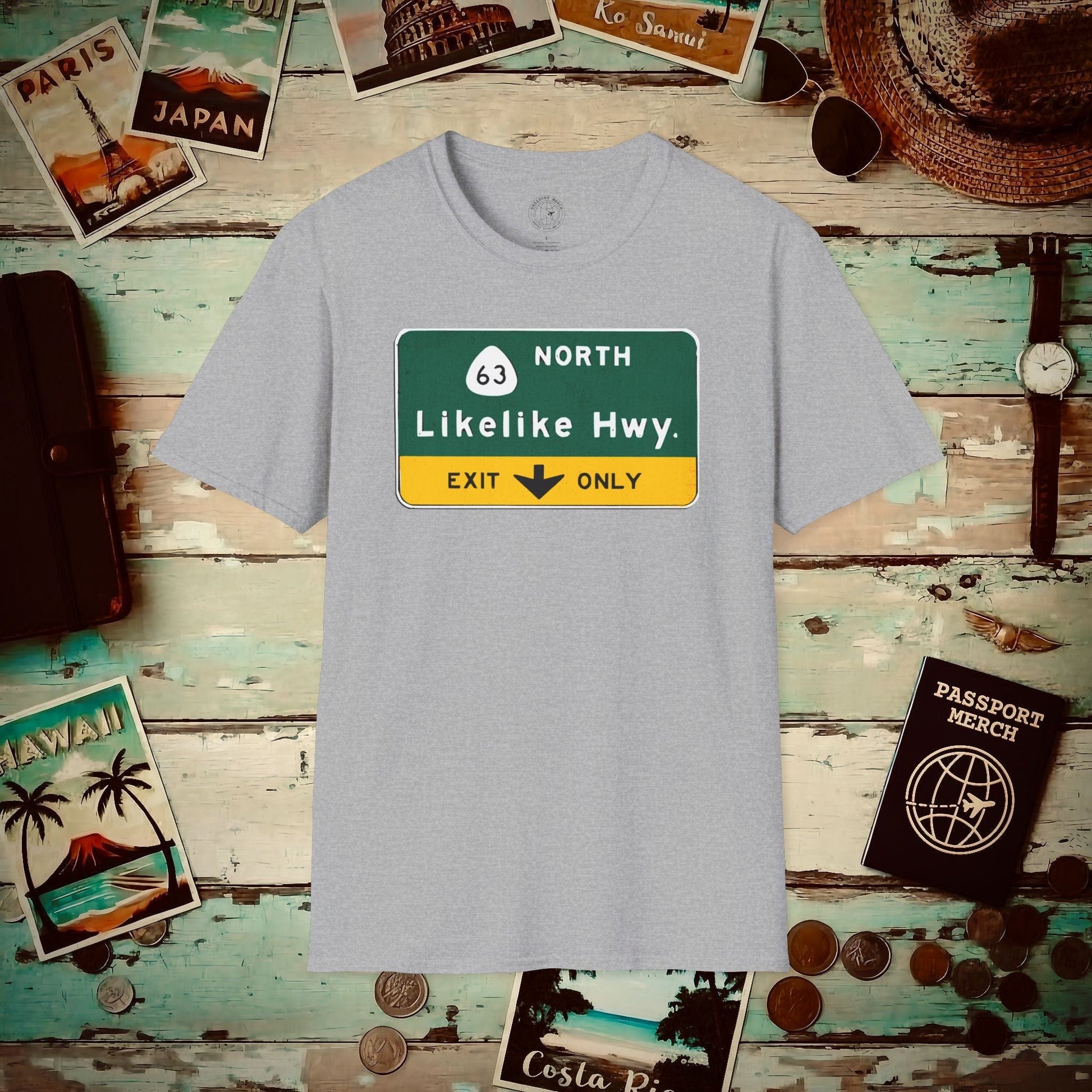 Signs of Wanderlust, Likelike Highway, Exit Only, Hawaii T-Shirt Sport Grey / S