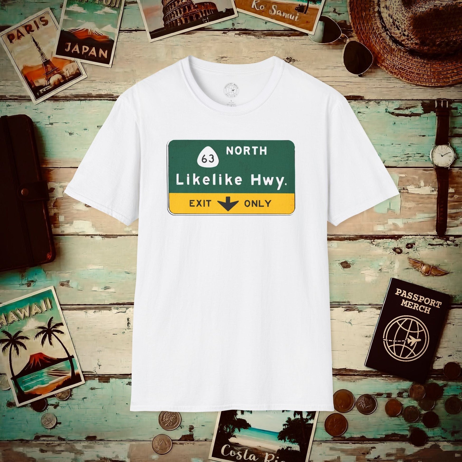 Signs of Wanderlust, Likelike Highway, Exit Only, Hawaii T-Shirt White / S