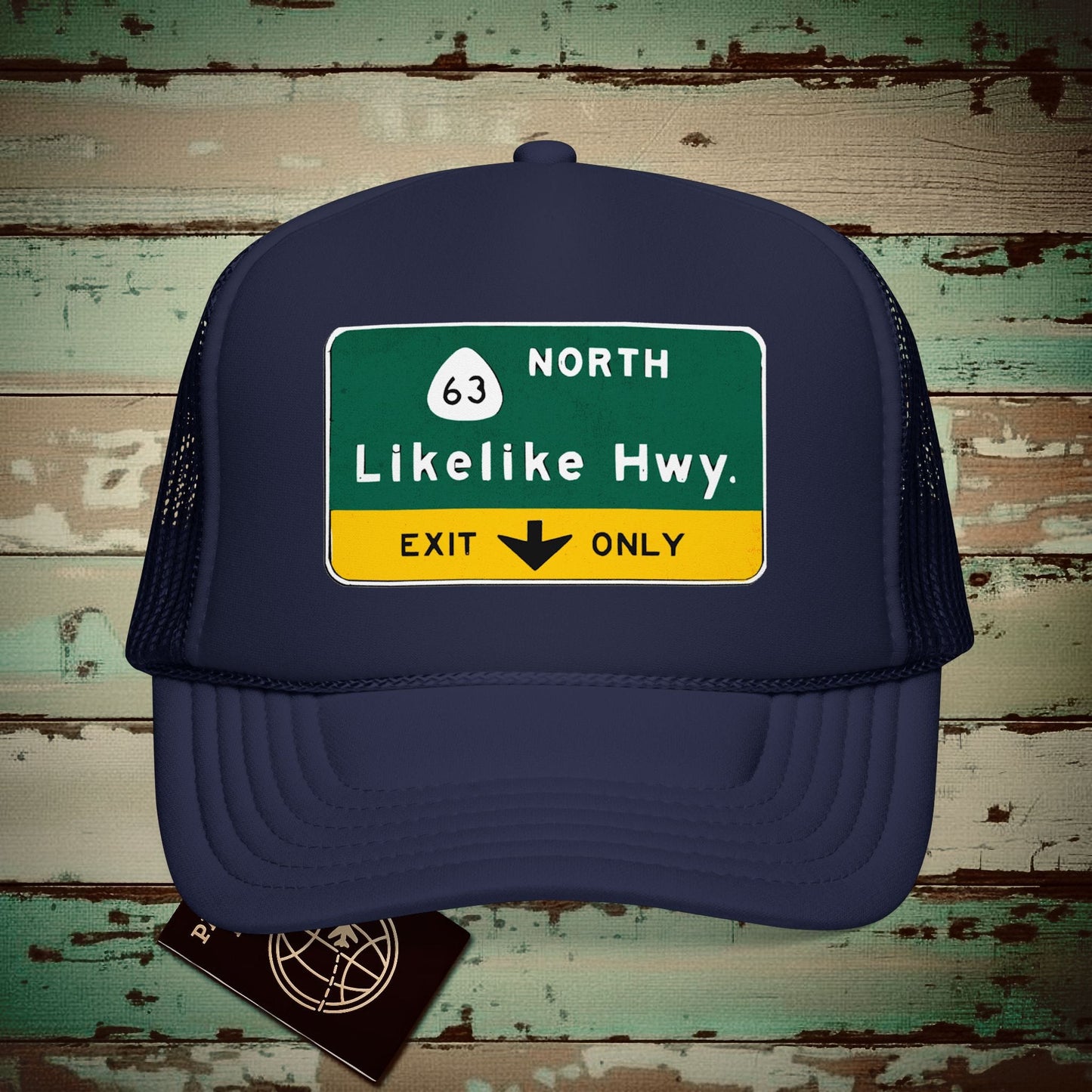 Signs of Wanderlust, Likelike Highway, Exit Only, Hawaii Trucker Hat Dark Navy / One size