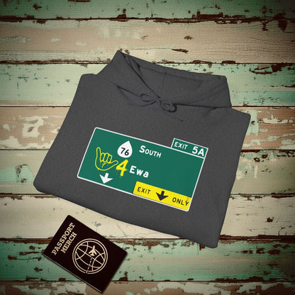 Signs of Wanderlust, Shaka 4 Ewa, Hawaii Hoodie Dark Heather / S