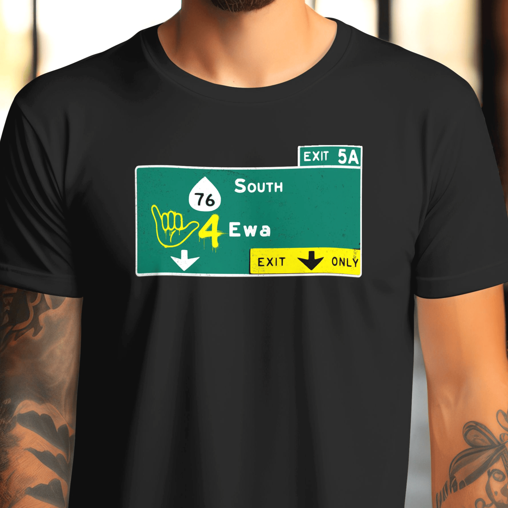 Signs of Wanderlust, Shaka 4 Ewa, Hawaii T-Shirt Black / S