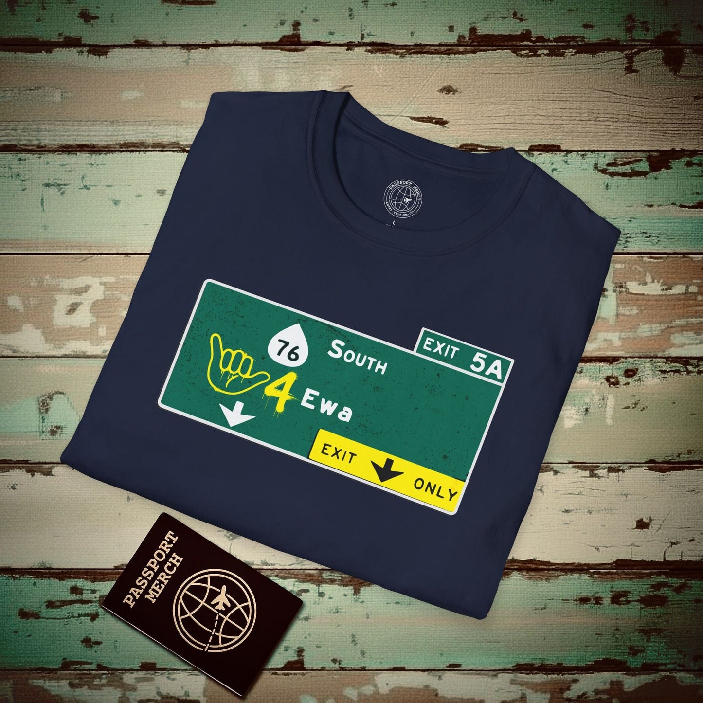 Signs of Wanderlust, Shaka 4 Ewa, Hawaii T-Shirt Navy / S