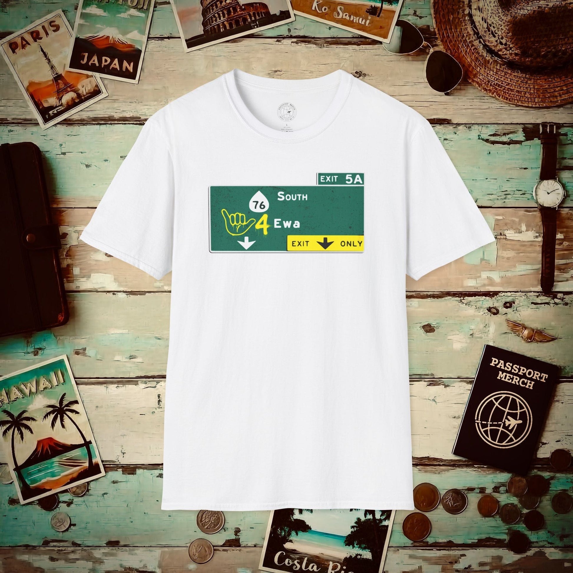 Signs of Wanderlust, Shaka 4 Ewa, Hawaii T-Shirt White / S