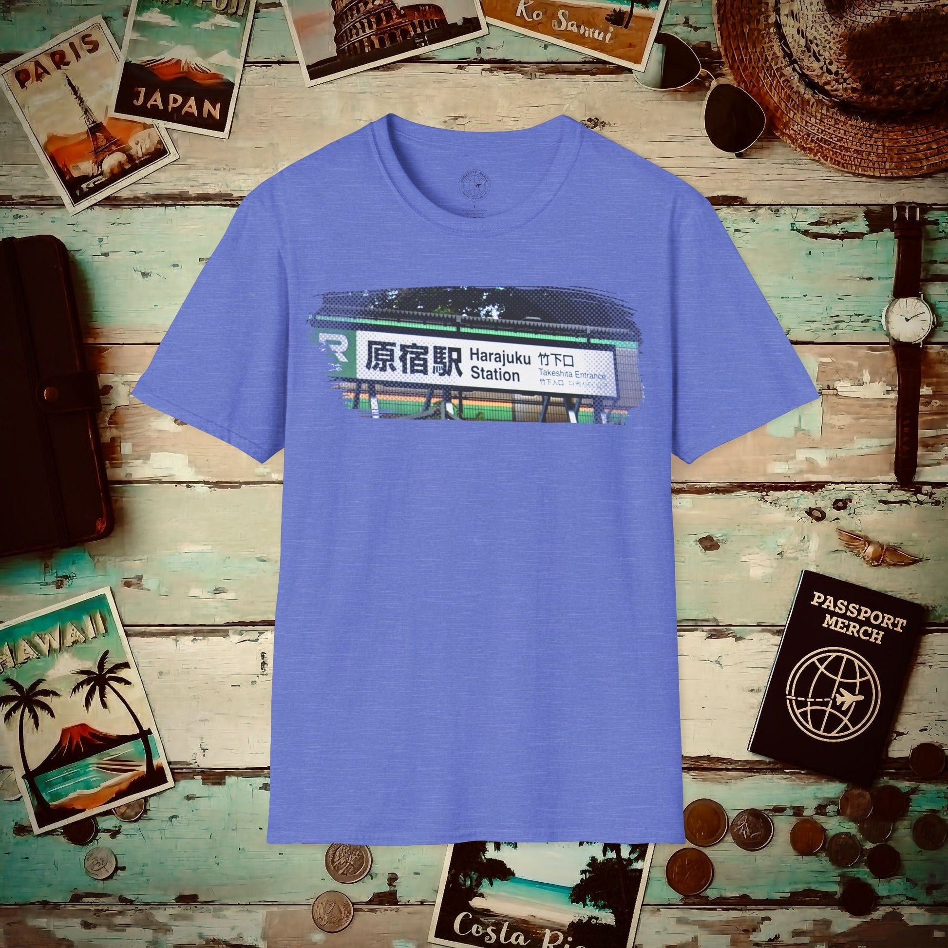 Signs of Wanderlust, Takeshita Street Harajuku Japan T-Shirt Heather Royal / S