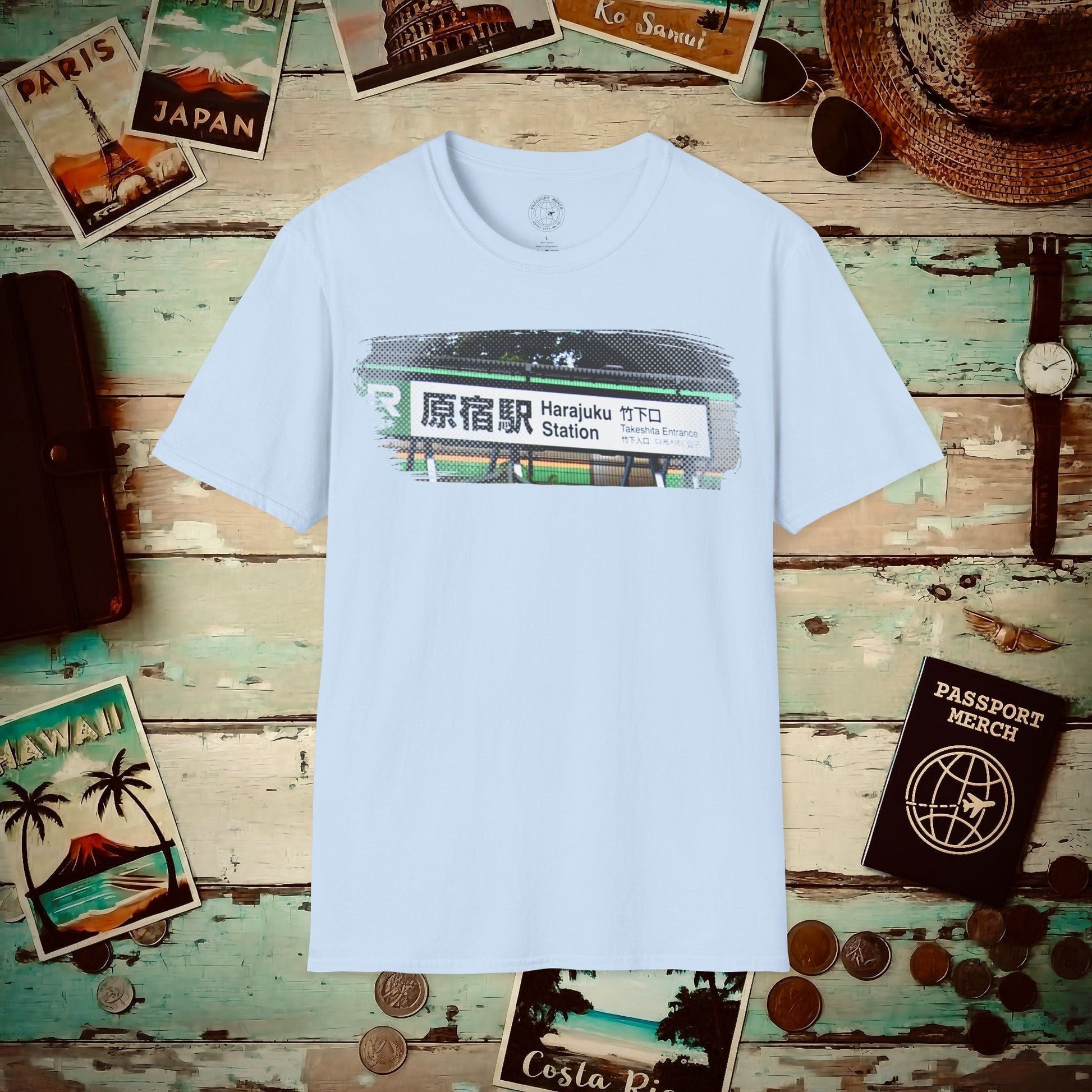 Signs of Wanderlust, Takeshita Street Harajuku Japan T-Shirt Light Blue / S