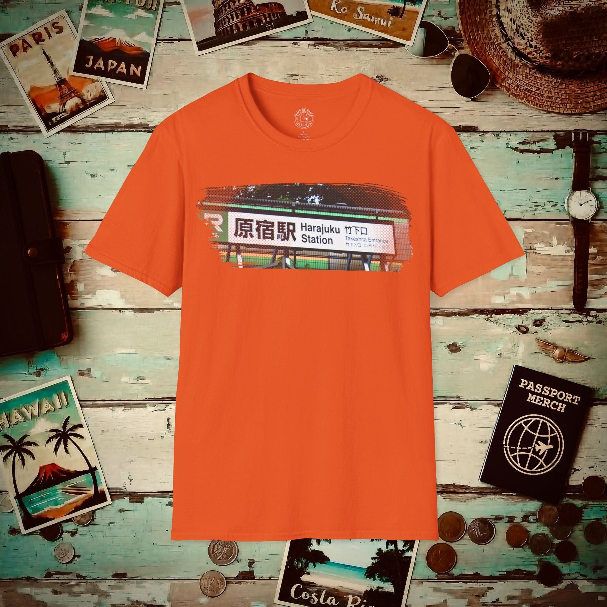 Signs of Wanderlust, Takeshita Street Harajuku Japan T-Shirt Orange / S