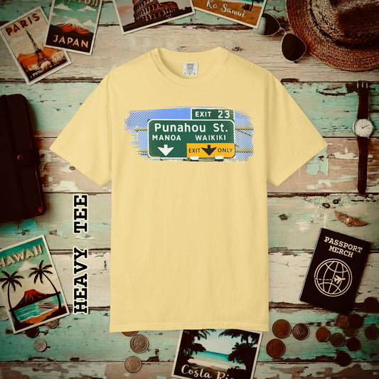 Signs of Wanderlust, Waikiki, Exit Only, Hawaii Heavy Tee Butter / S
