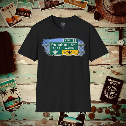Signs of Wanderlust, Waikiki, Exit Only, Hawaii T-Shirt Black / S