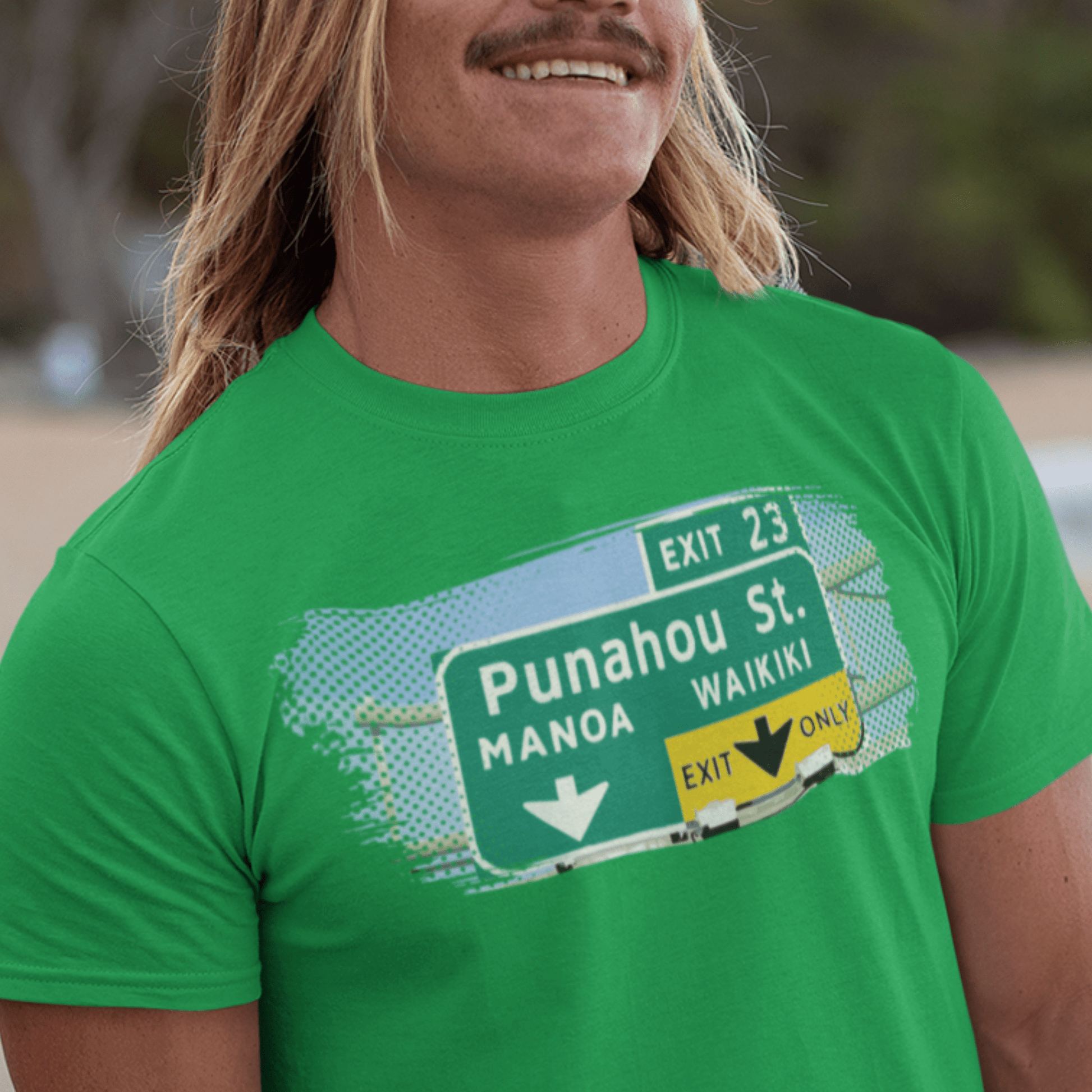 Signs of Wanderlust, Waikiki, Exit Only, Hawaii T-Shirt Irish Green / S