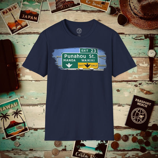 Signs of Wanderlust, Waikiki, Exit Only, Hawaii T-Shirt Navy / S