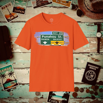 Signs of Wanderlust, Waikiki, Exit Only, Hawaii T-Shirt Orange / S