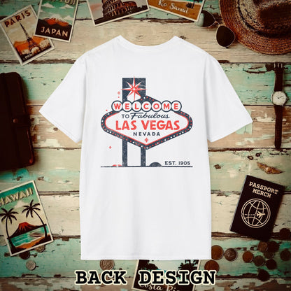 Signs of Wanderlust, Welcome to Las Vegas, Nevada Back Print T-Shirt White / S