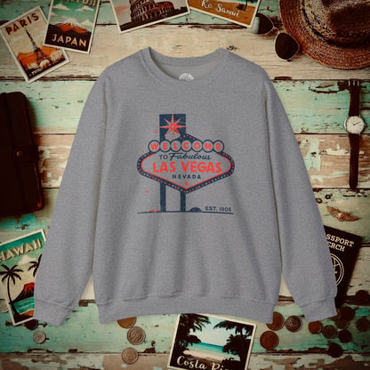 Signs of Wanderlust, Welcome to Las Vegas, Nevada Crewneck Graphite Heather / S