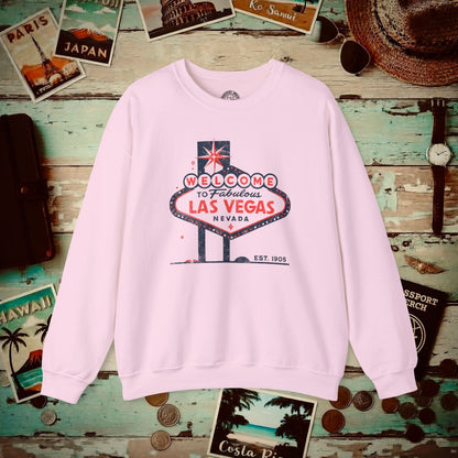 Signs of Wanderlust, Welcome to Las Vegas, Nevada Crewneck Light Pink / S