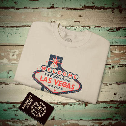 Signs of Wanderlust, Welcome to Las Vegas, Nevada Crewneck Sand / S