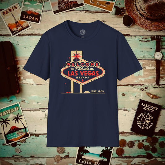 Signs of Wanderlust, Welcome to Las Vegas, Nevada T-Shirt Navy / S