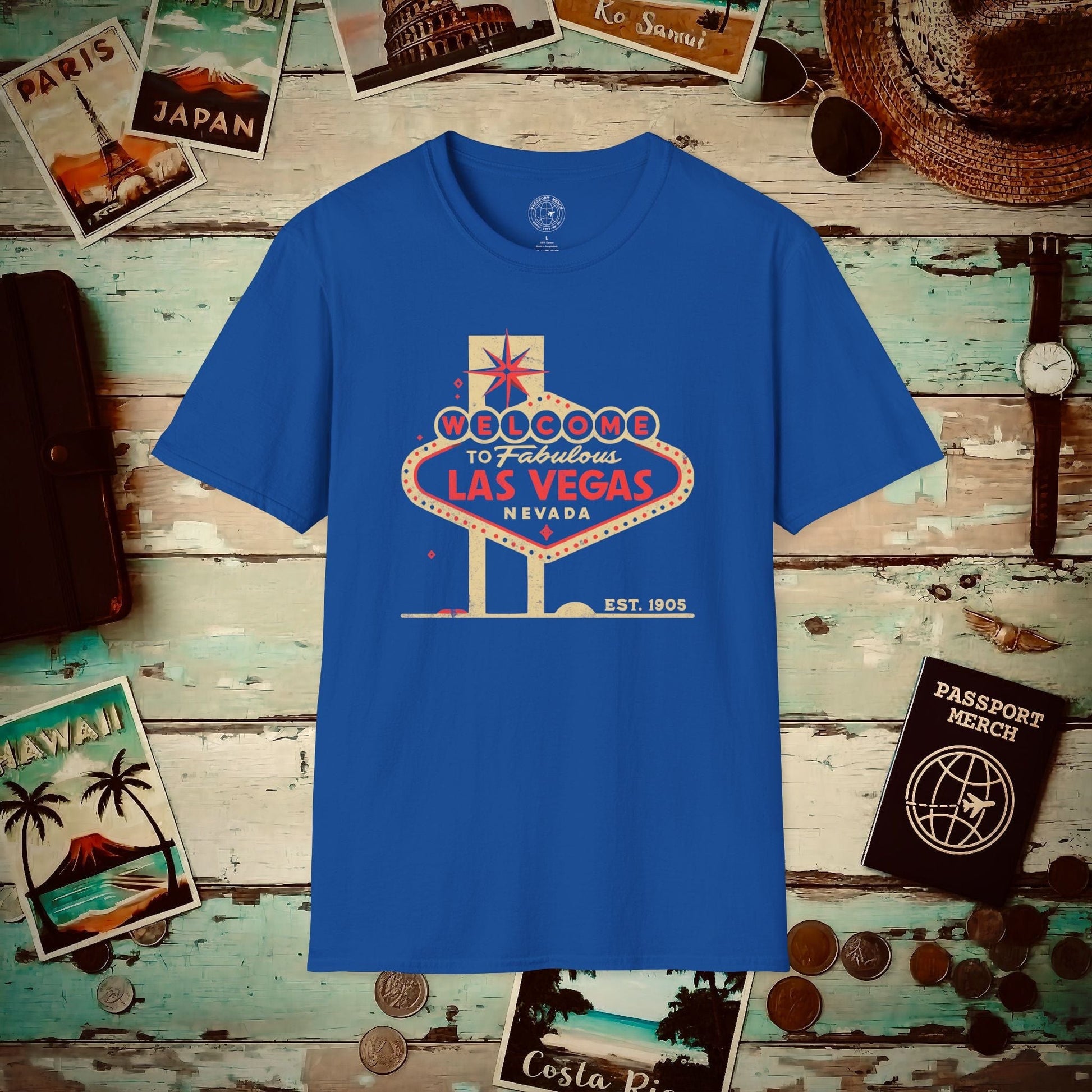 Signs of Wanderlust, Welcome to Las Vegas, Nevada T-Shirt Royal / S