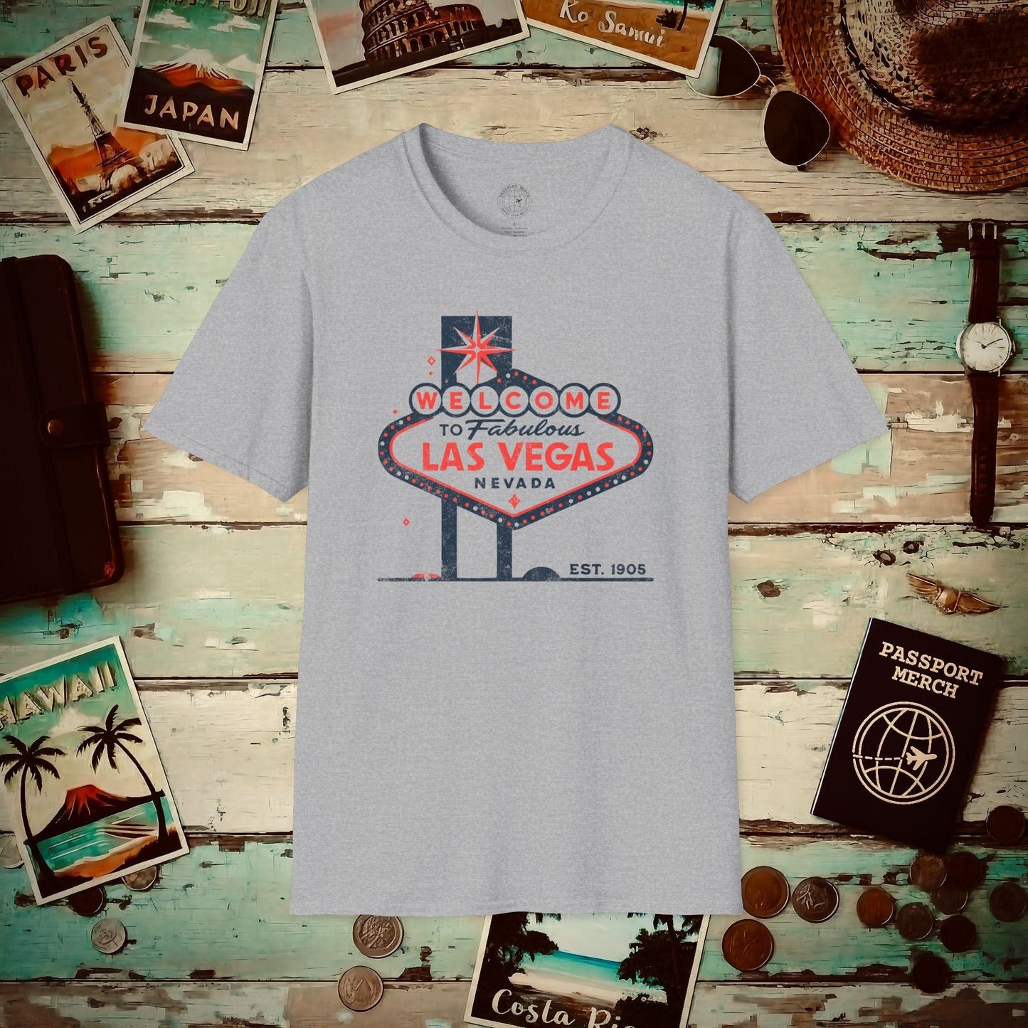 Signs of Wanderlust, Welcome to Las Vegas, Nevada T-Shirt Sport Grey / S