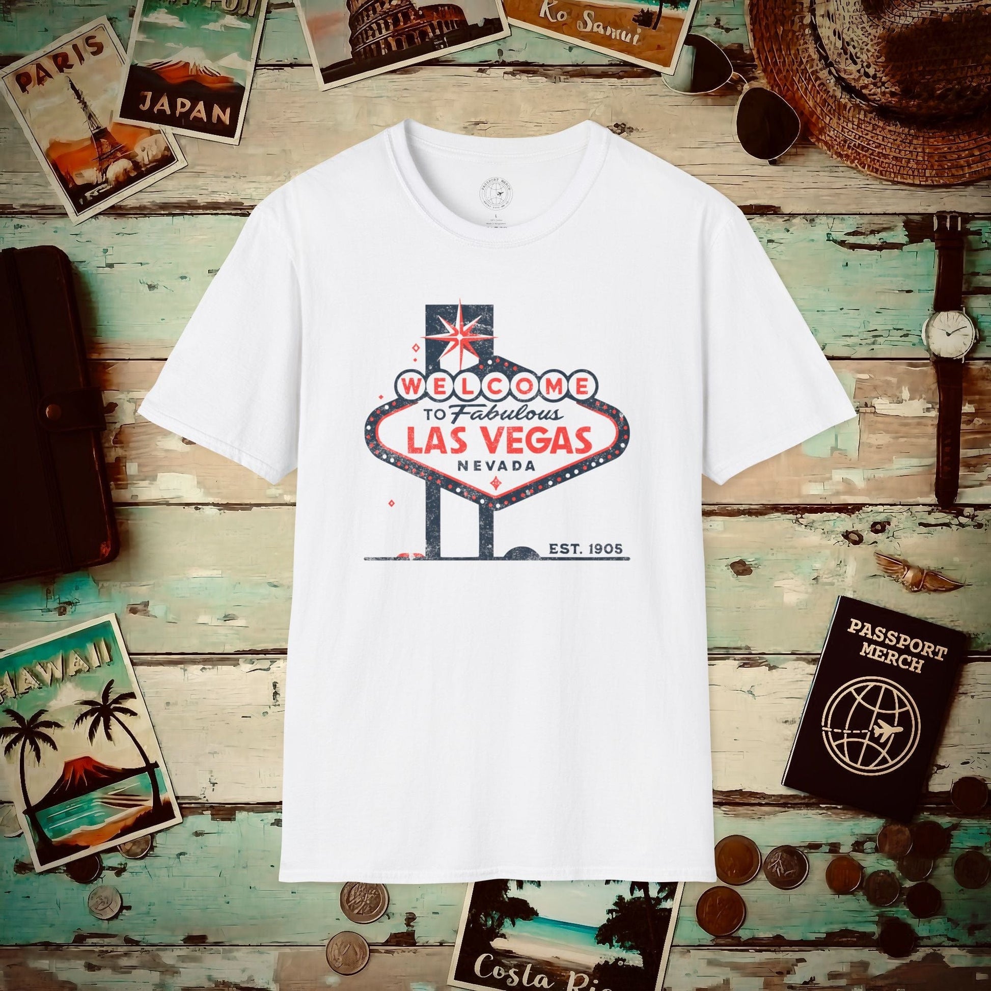 Signs of Wanderlust, Welcome to Las Vegas, Nevada T-Shirt White / S