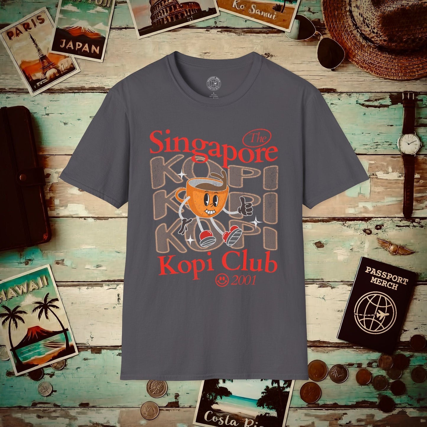 Singapore Kopi Club T-Shirt Charcoal / S