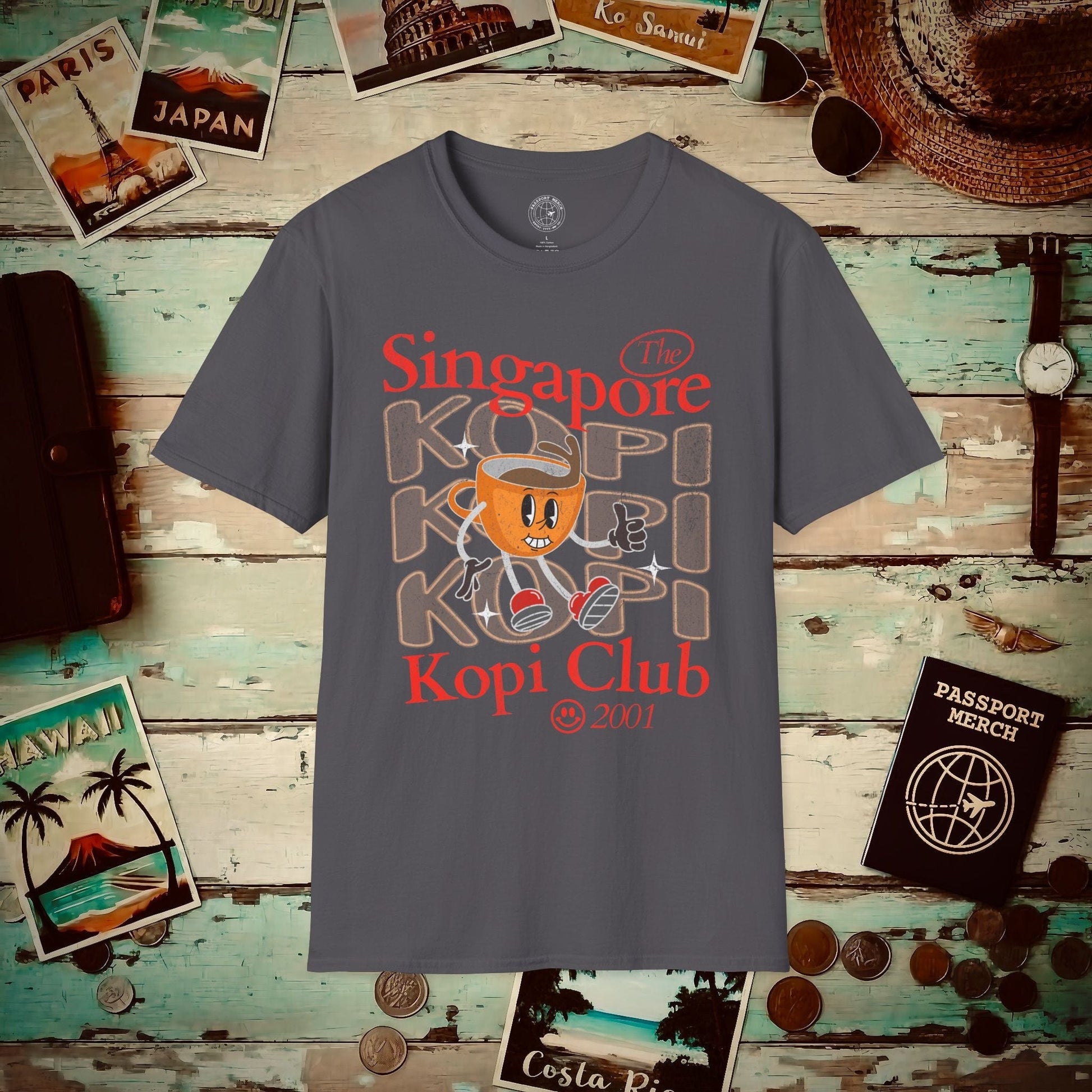 Singapore Kopi Club T-Shirt Charcoal / S
