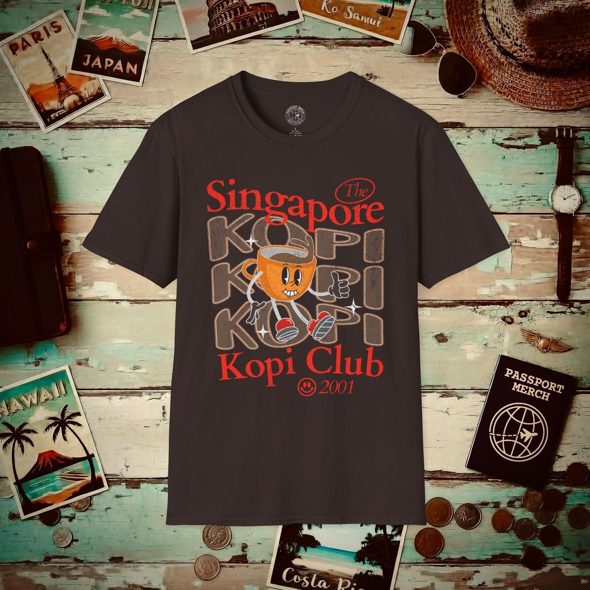 Singapore Kopi Club T-Shirt Dark Chocolate / S