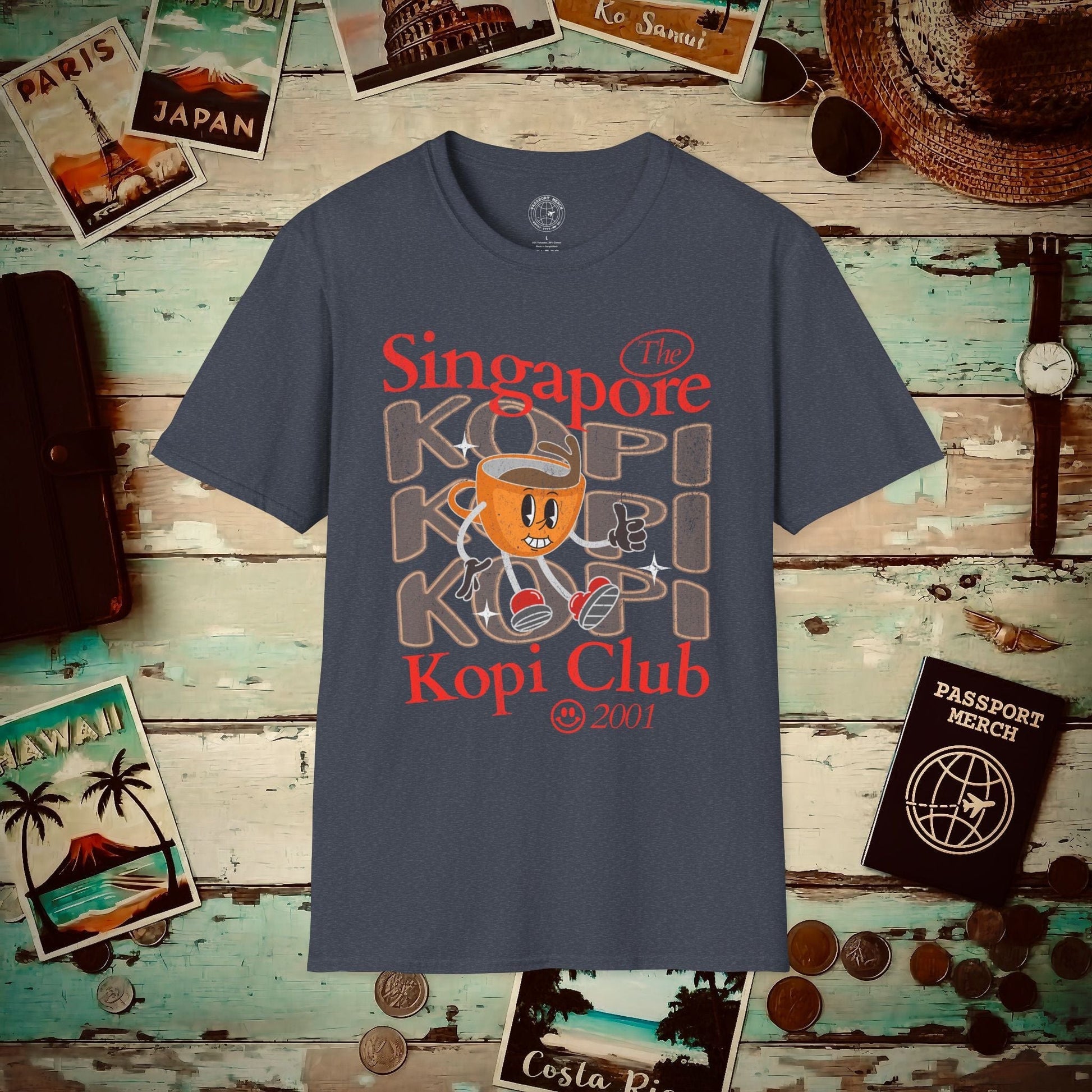 Singapore Kopi Club T-Shirt Heather Navy / S