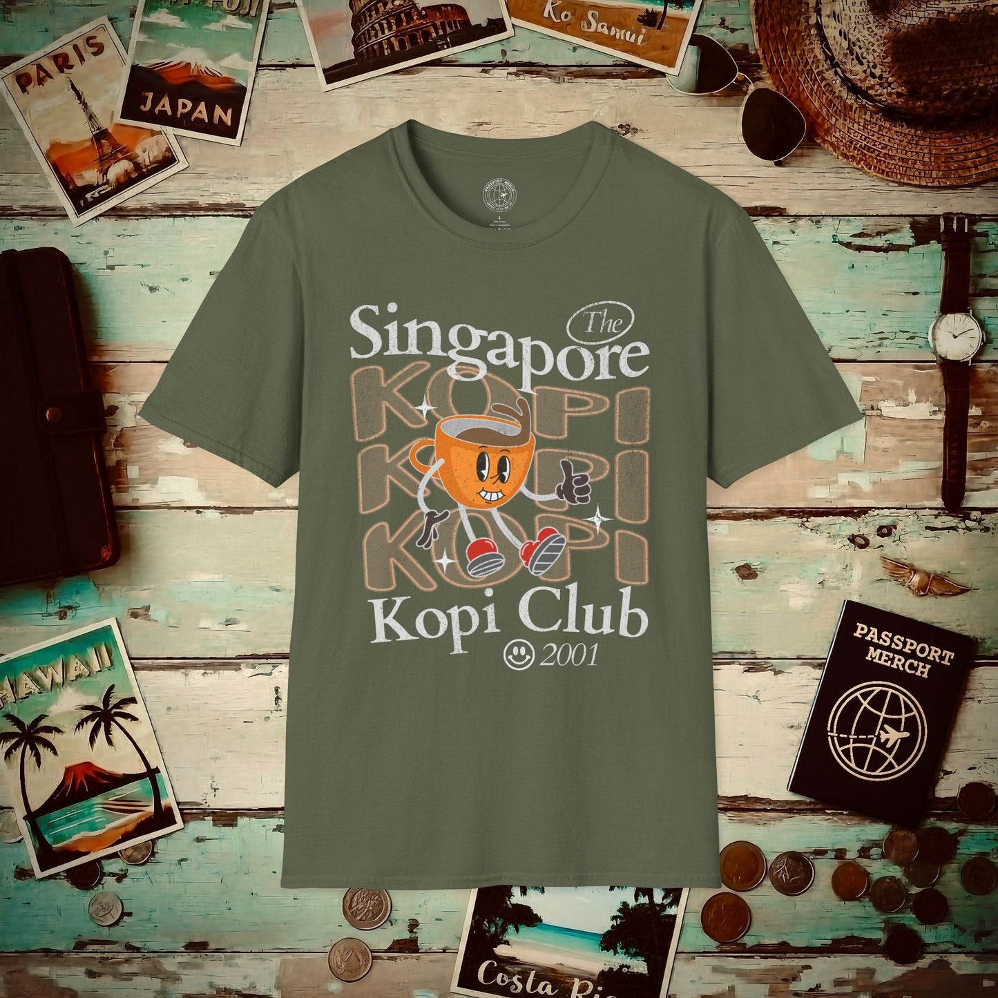 Singapore Kopi Club T-Shirt Military Green / S
