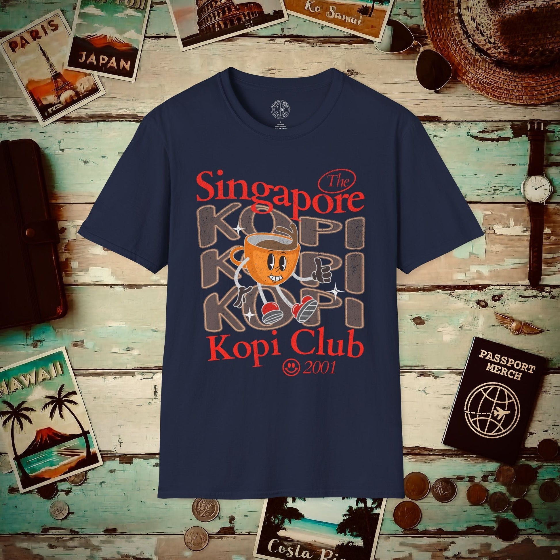 Singapore Kopi Club T-Shirt Navy / S