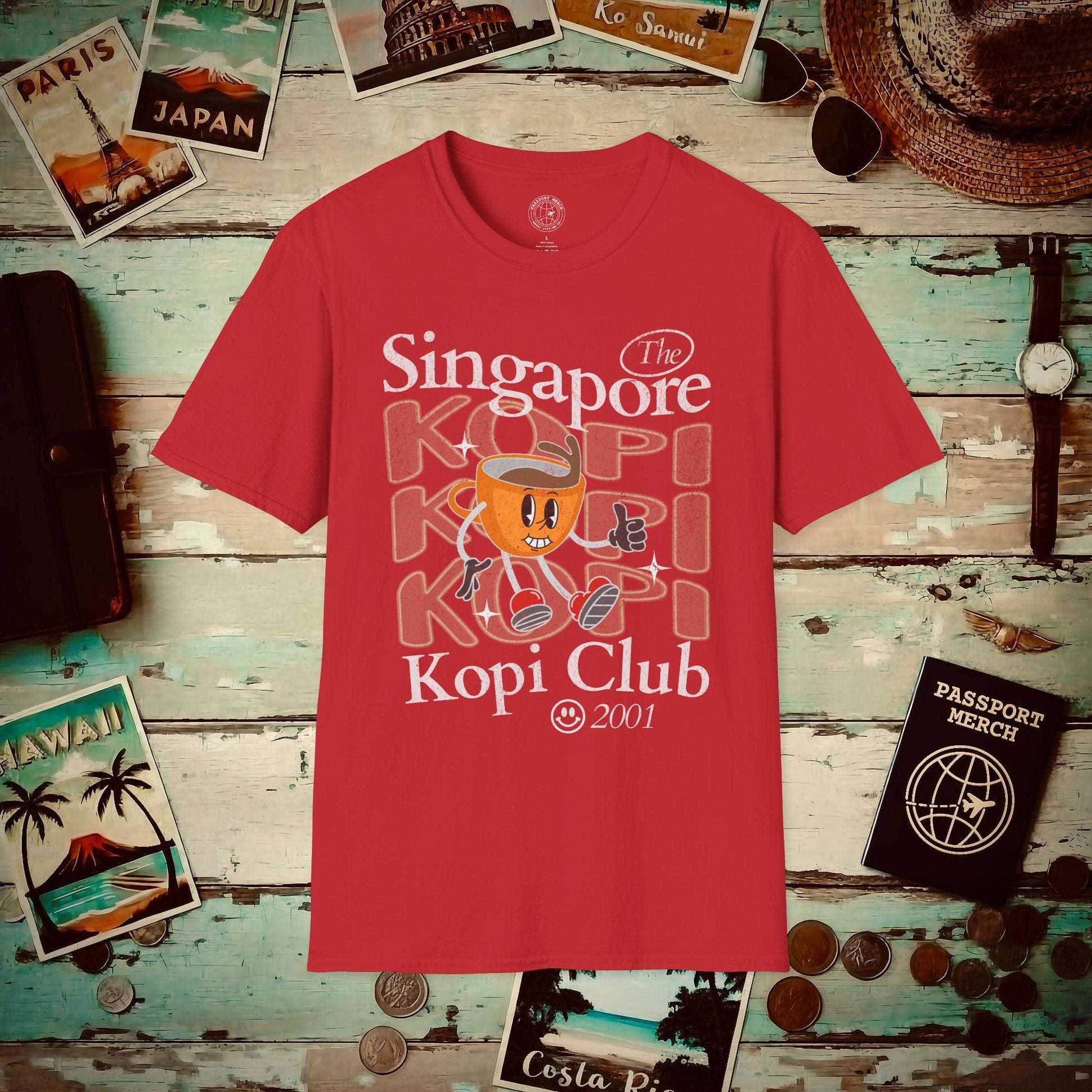 Singapore Kopi Club T-Shirt Red / S