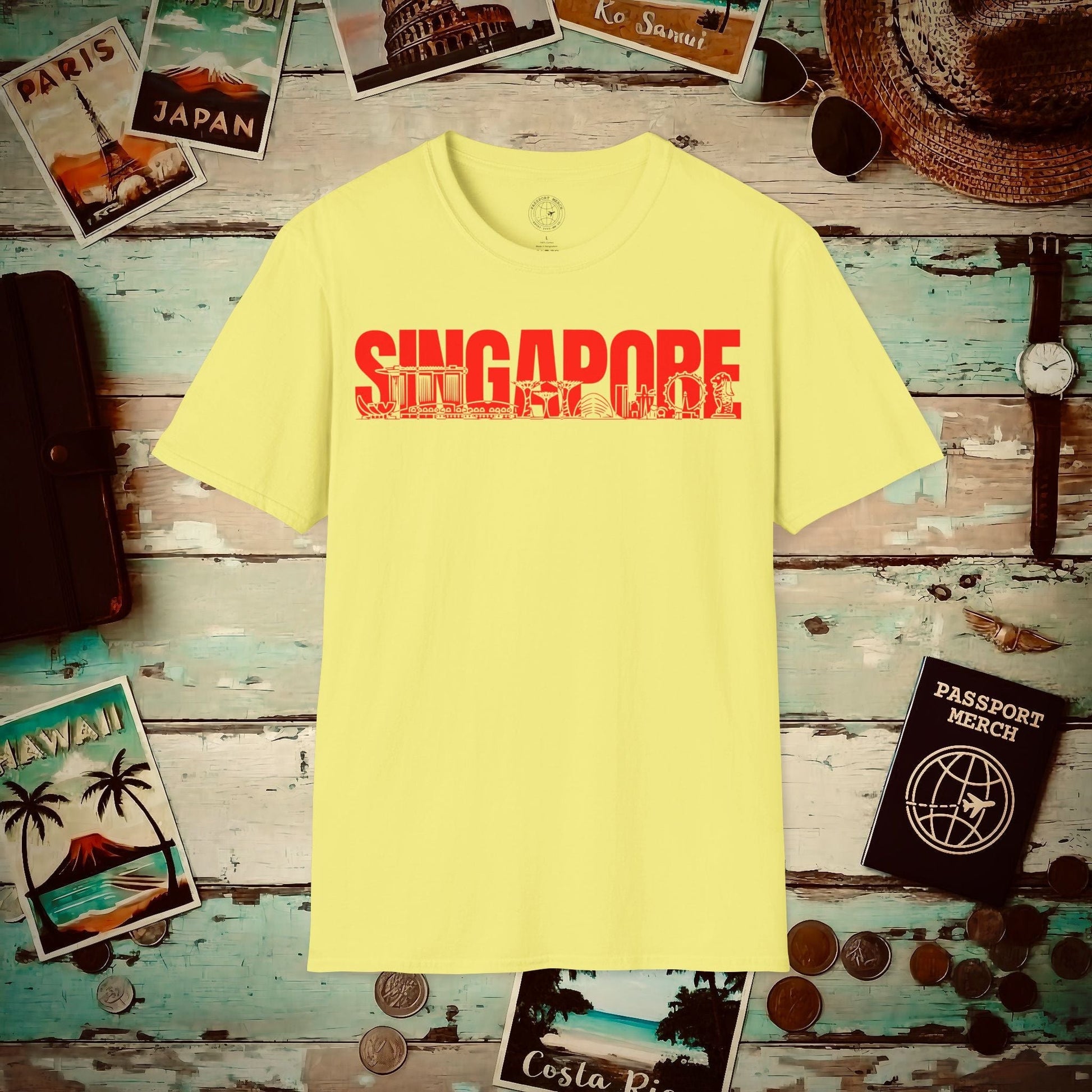 Singapore Monochrome Memories T-Shirt Cornsilk / S